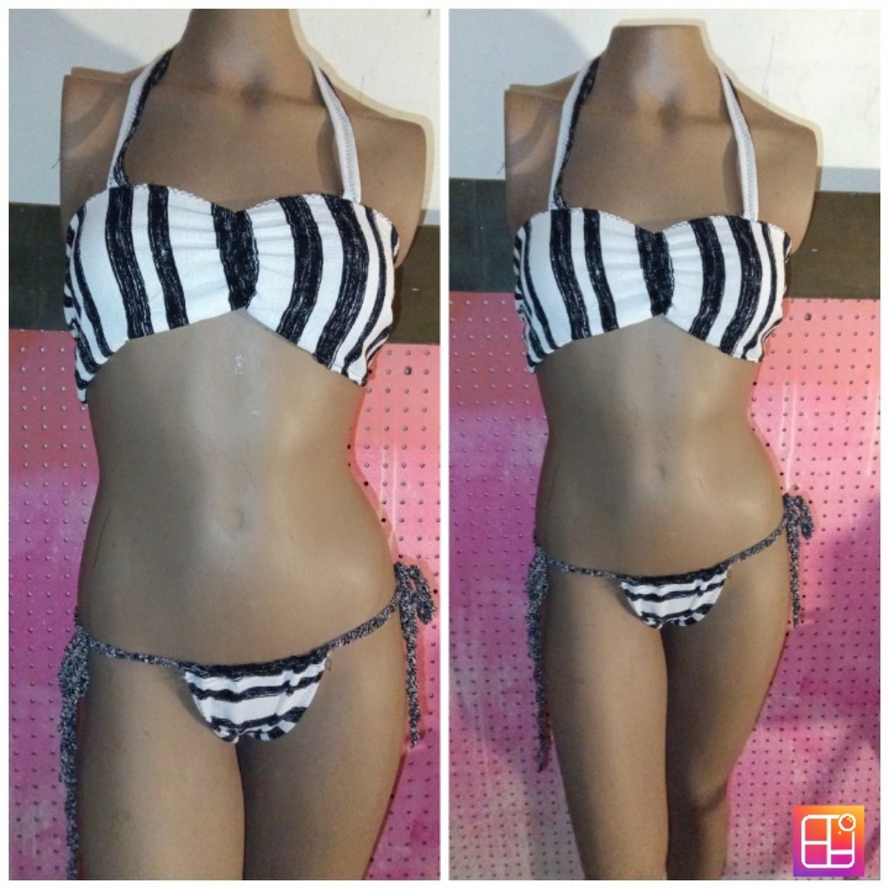 Two Piece Lingerie Dancewear Bandau Bikini Thong Set